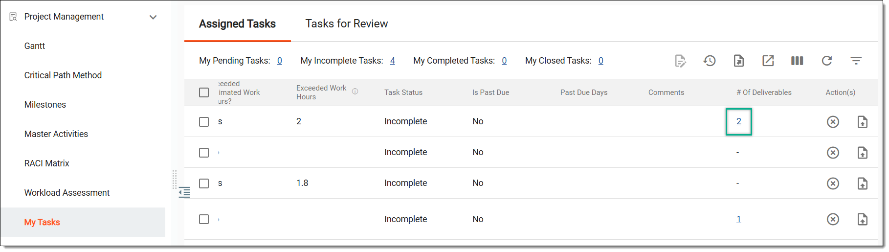 Accessing uploaded deliverables