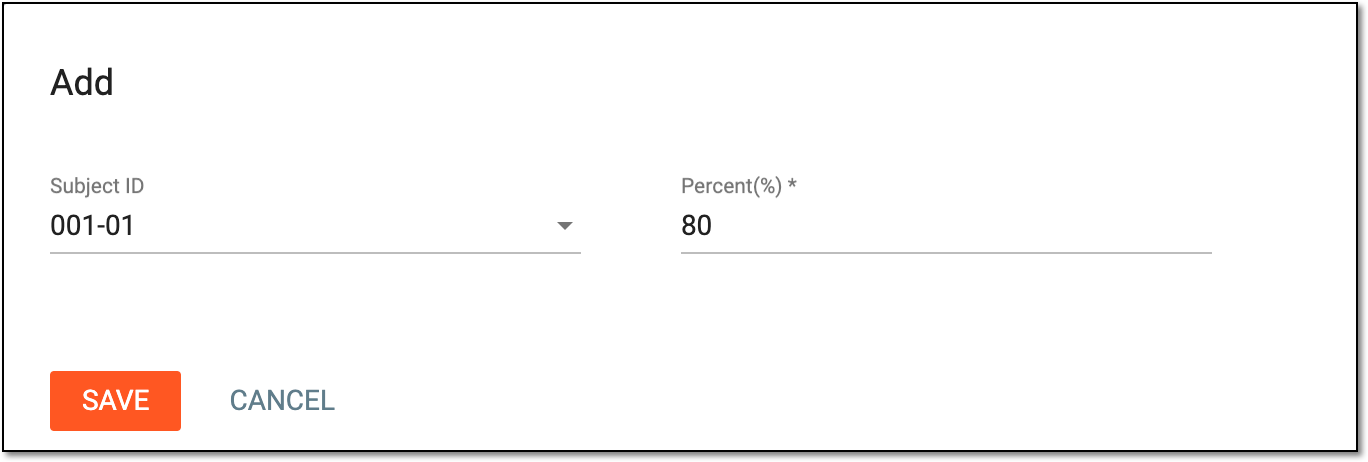 Configuring SDV setting record by subject