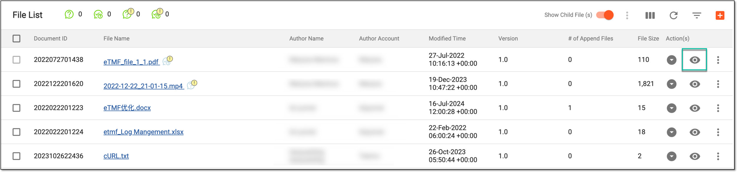 Accessing option to preview file