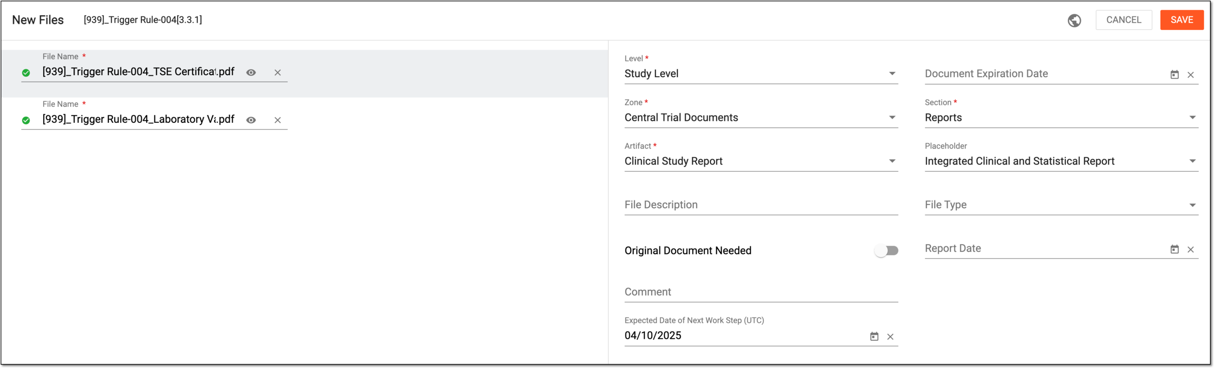 Configuring unreviewed file details