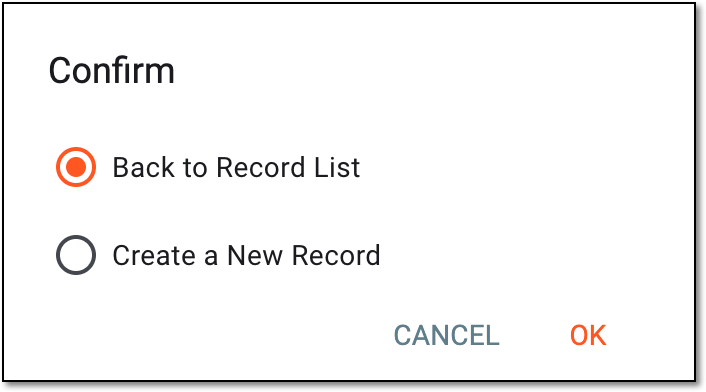 Confirming PD creation and selecting next action