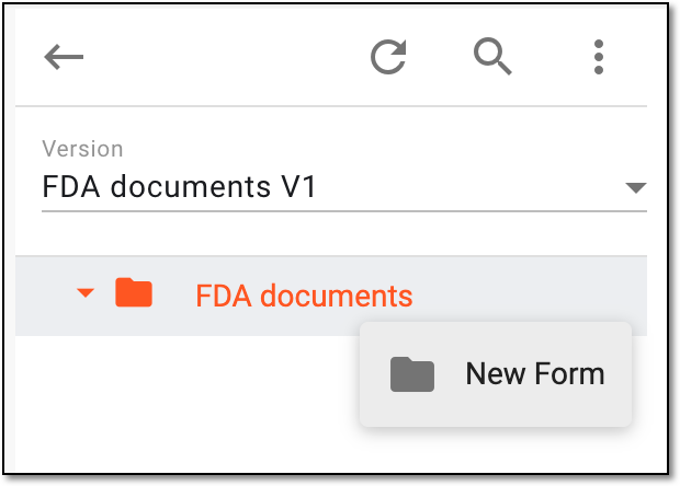 Selecting to add new form