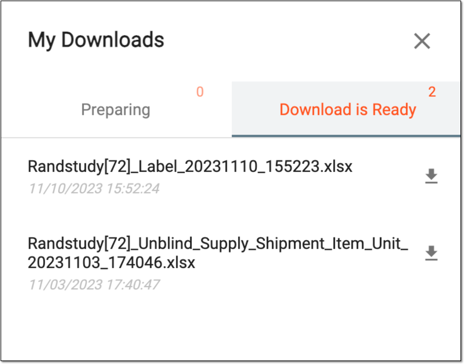 Viewing downloads