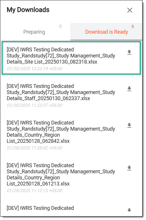 Downloading site list