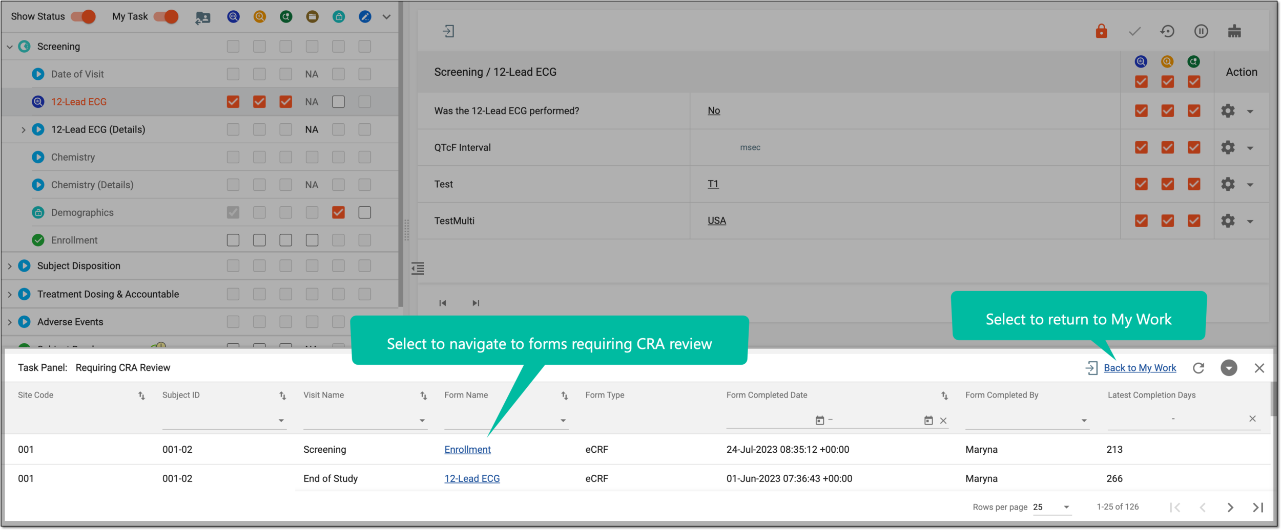 Using task panel
