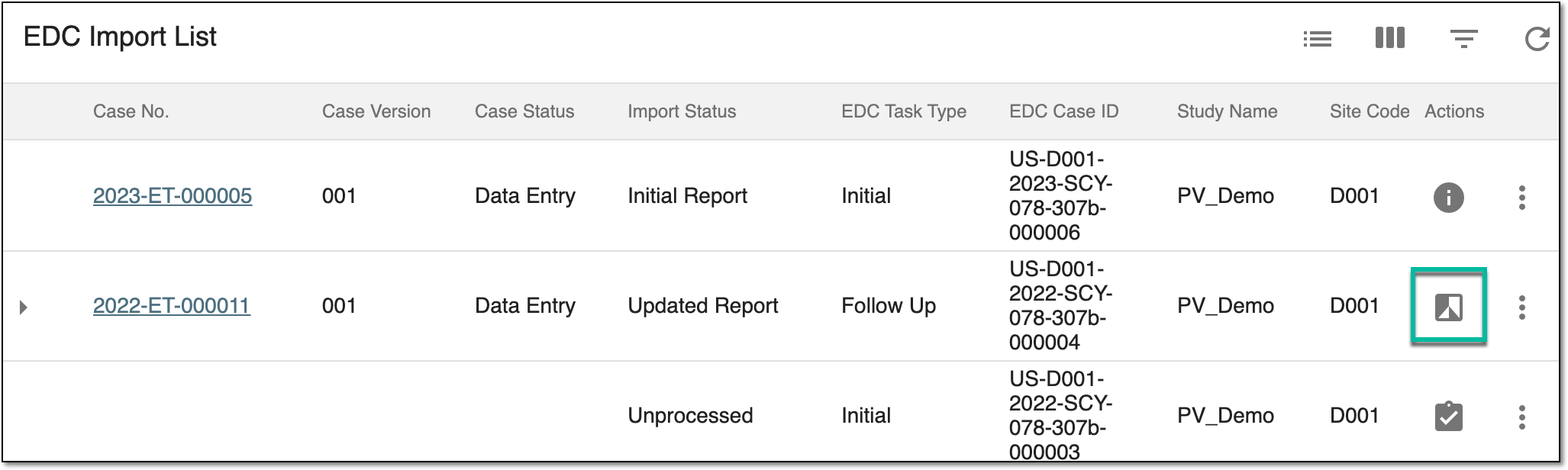 Comparing follow-up data to initial