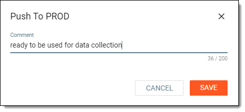 Confirming CRF version push to PROD