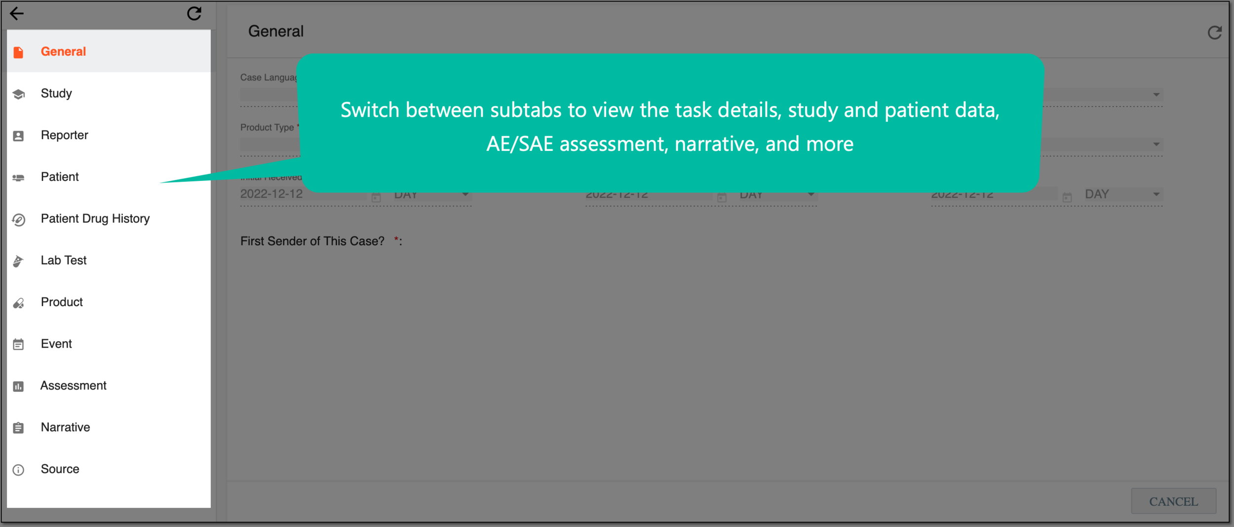 Viewing sent task data