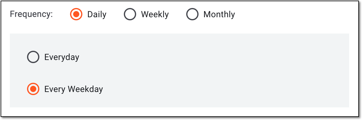 Daily report extraction schedule