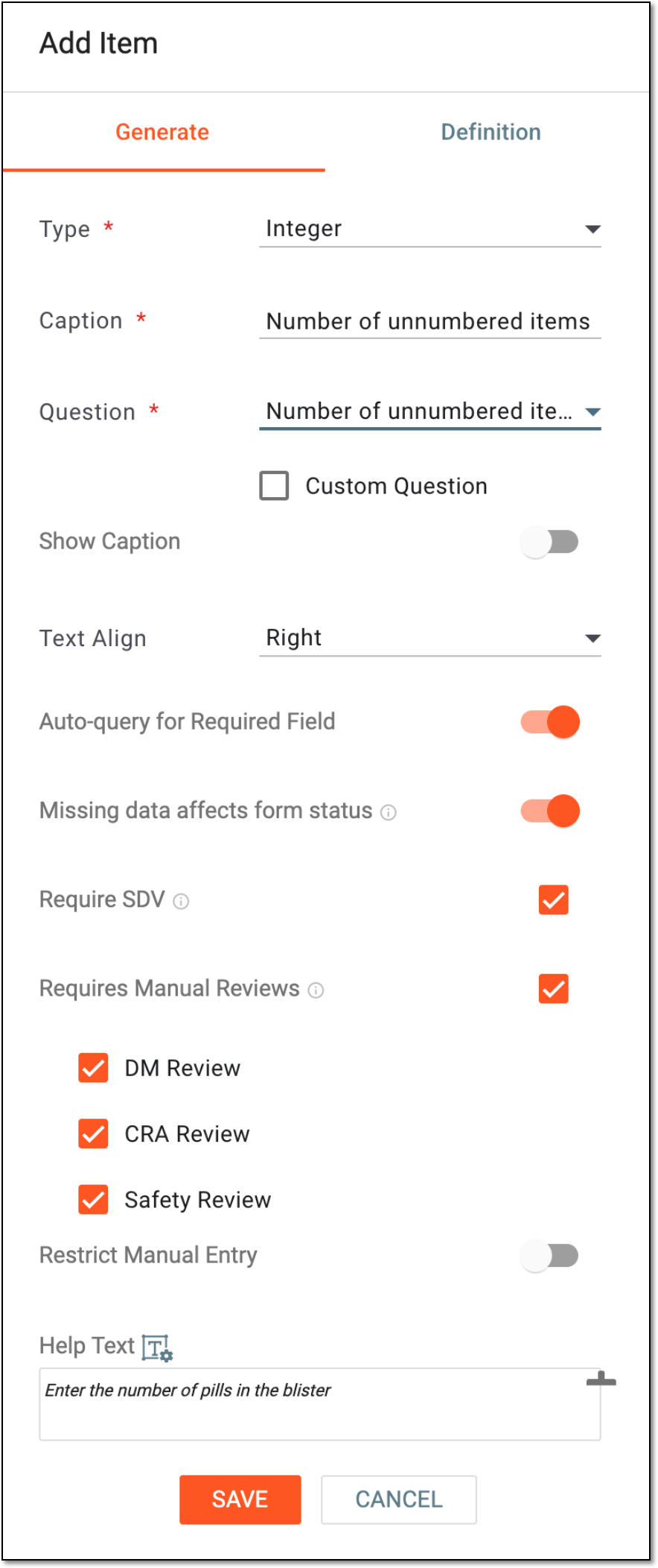 Adding integer item