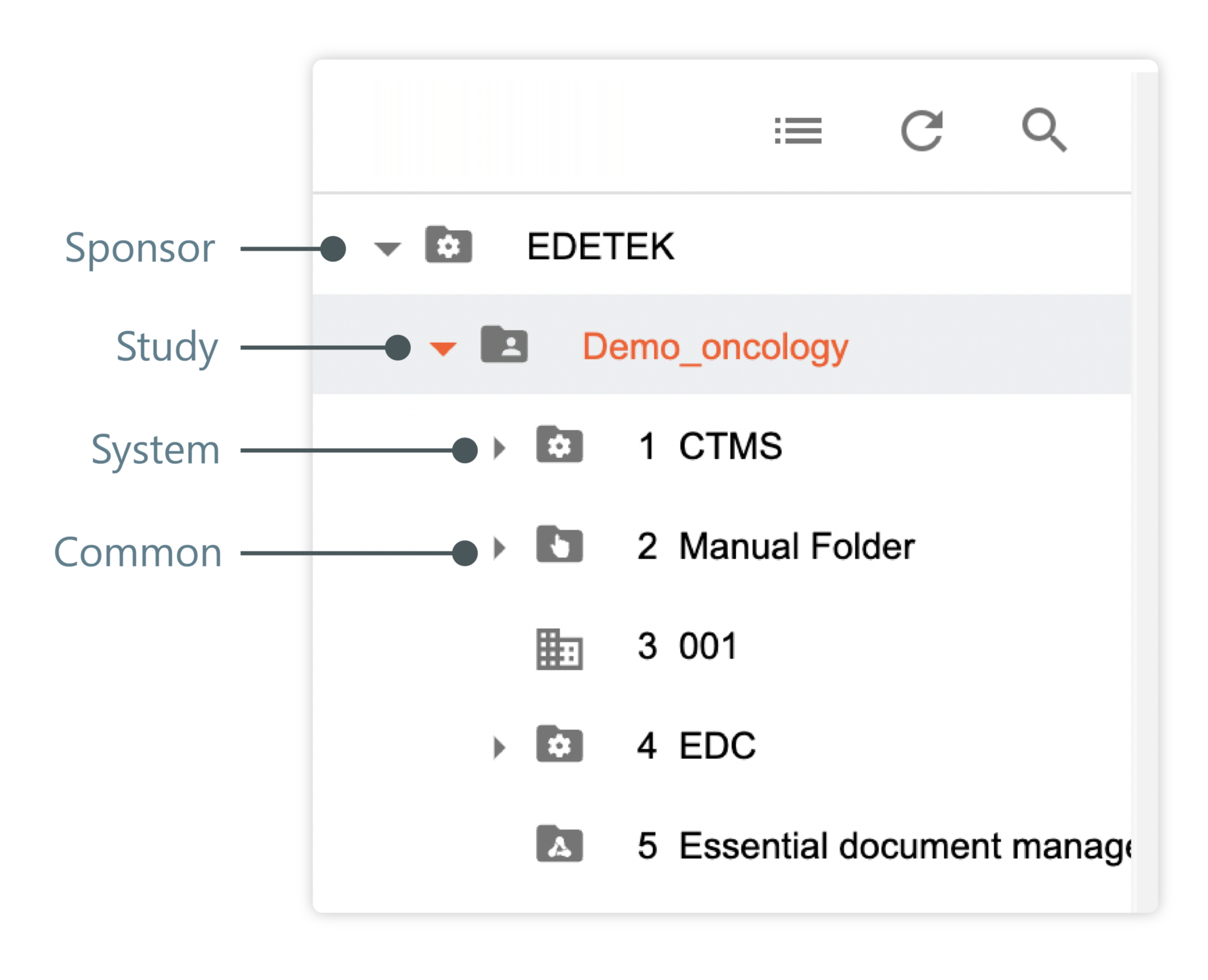 Explorer tree structure. FILE MANAGEMENT tab