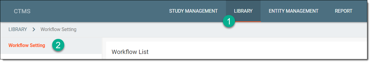 Accessing workflow setting