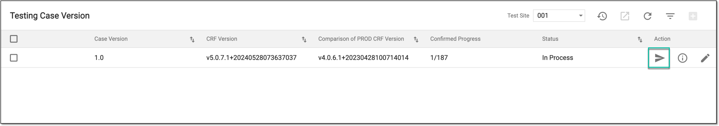 Rerunning test case version
