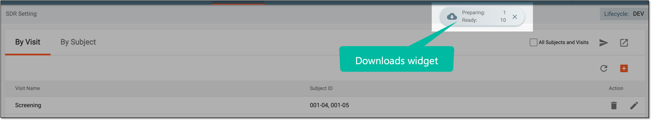 Downloads widget