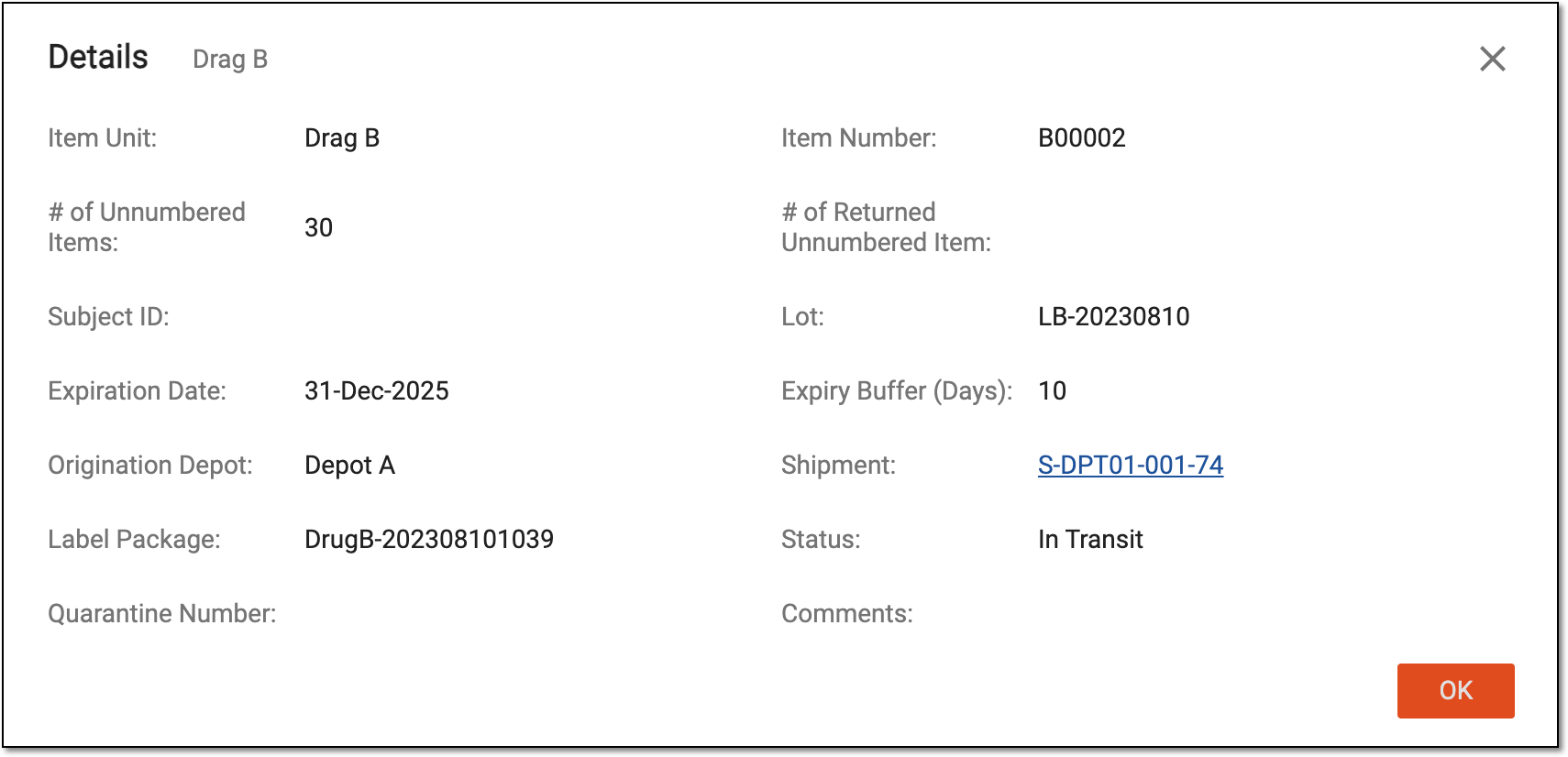 Viewing item information