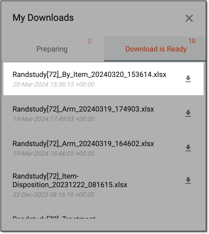Viewing downloads