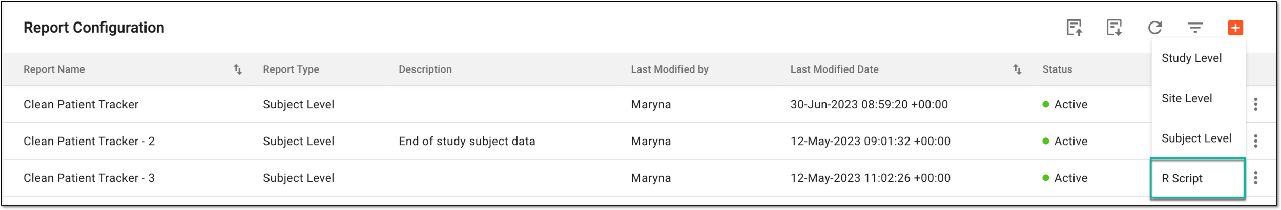 Selecting option to create on-demand report from R script