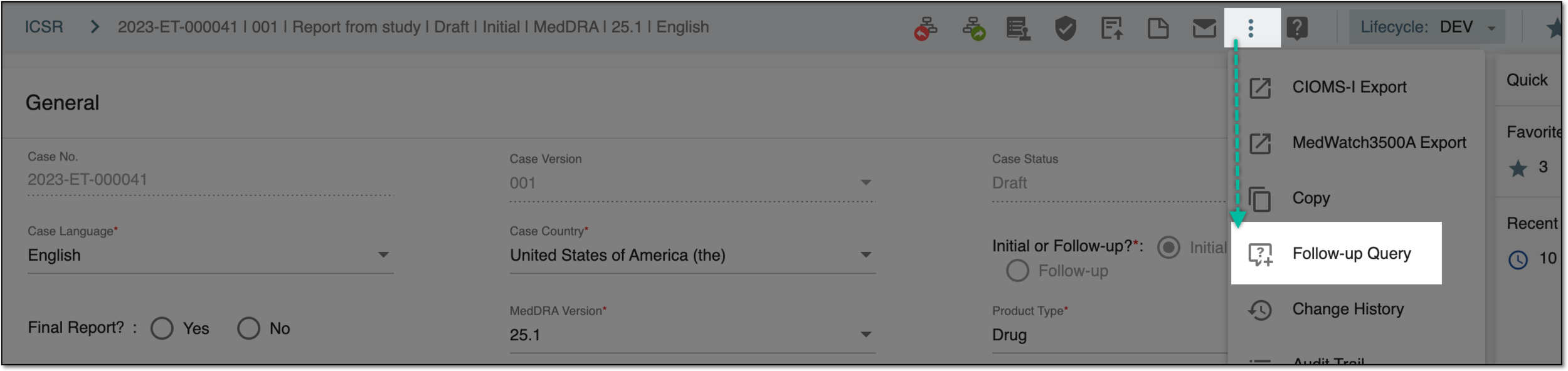 Adding query via ICSR page