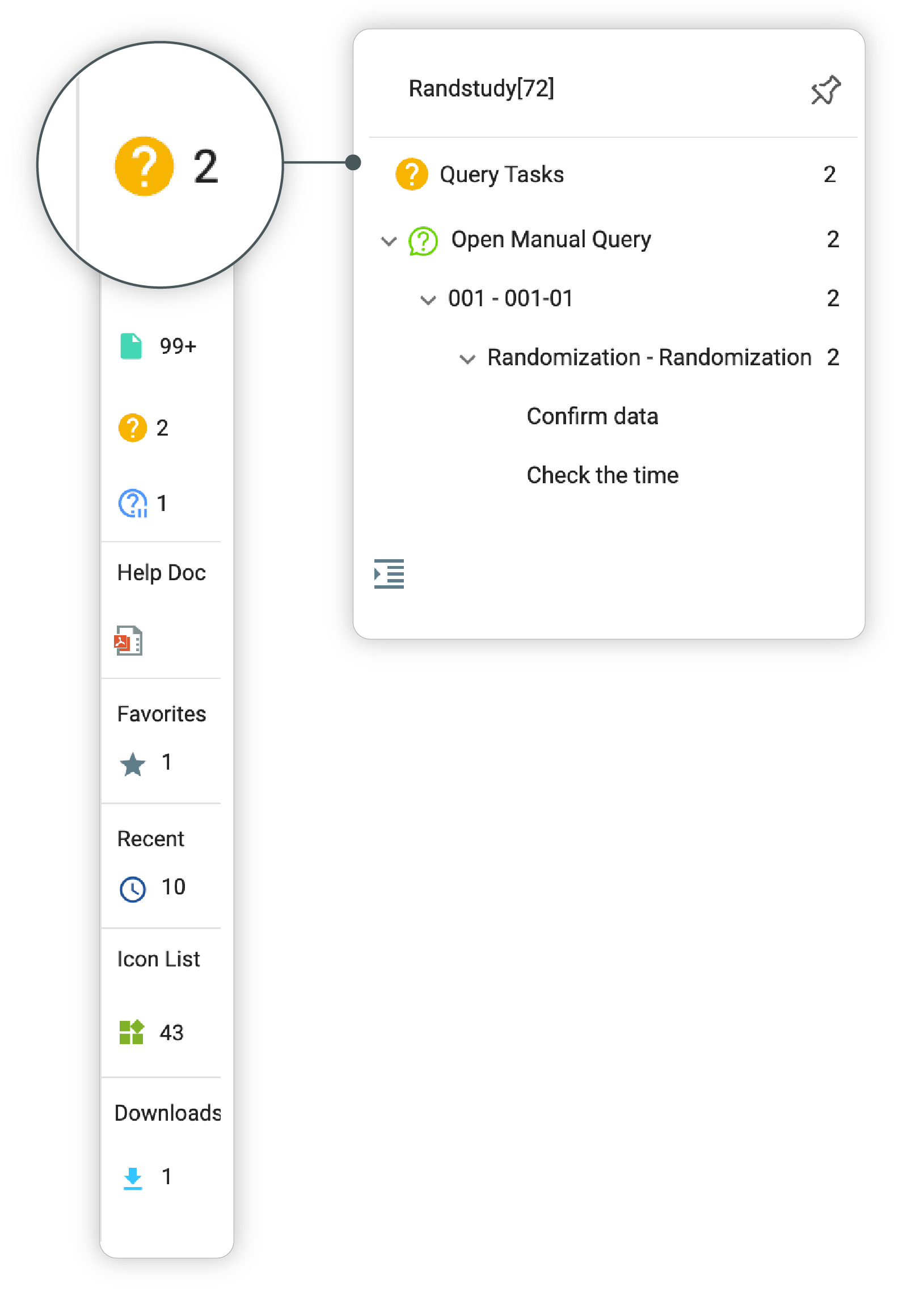 Expanding Tasks panel