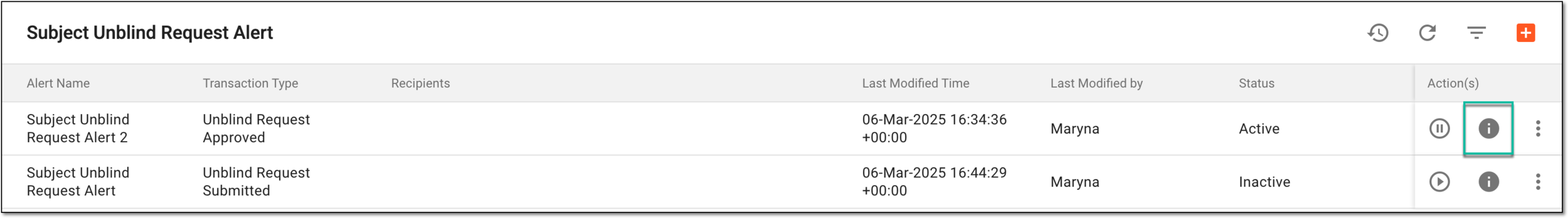Selecting option to preview subject unblind request alert email