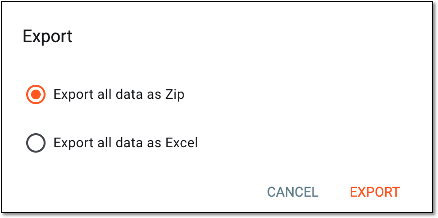Selecting version of payment request data export