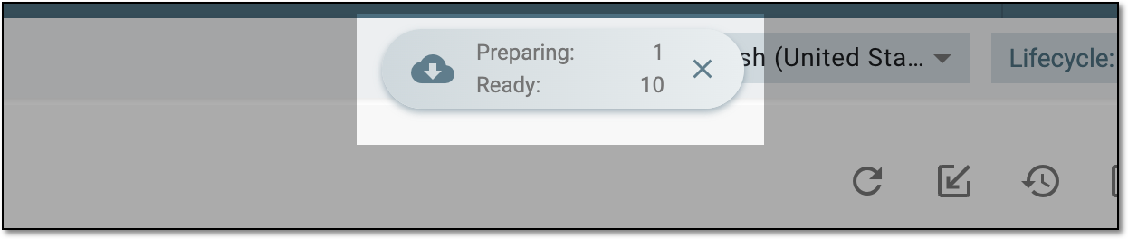Downloads widget for translation texts