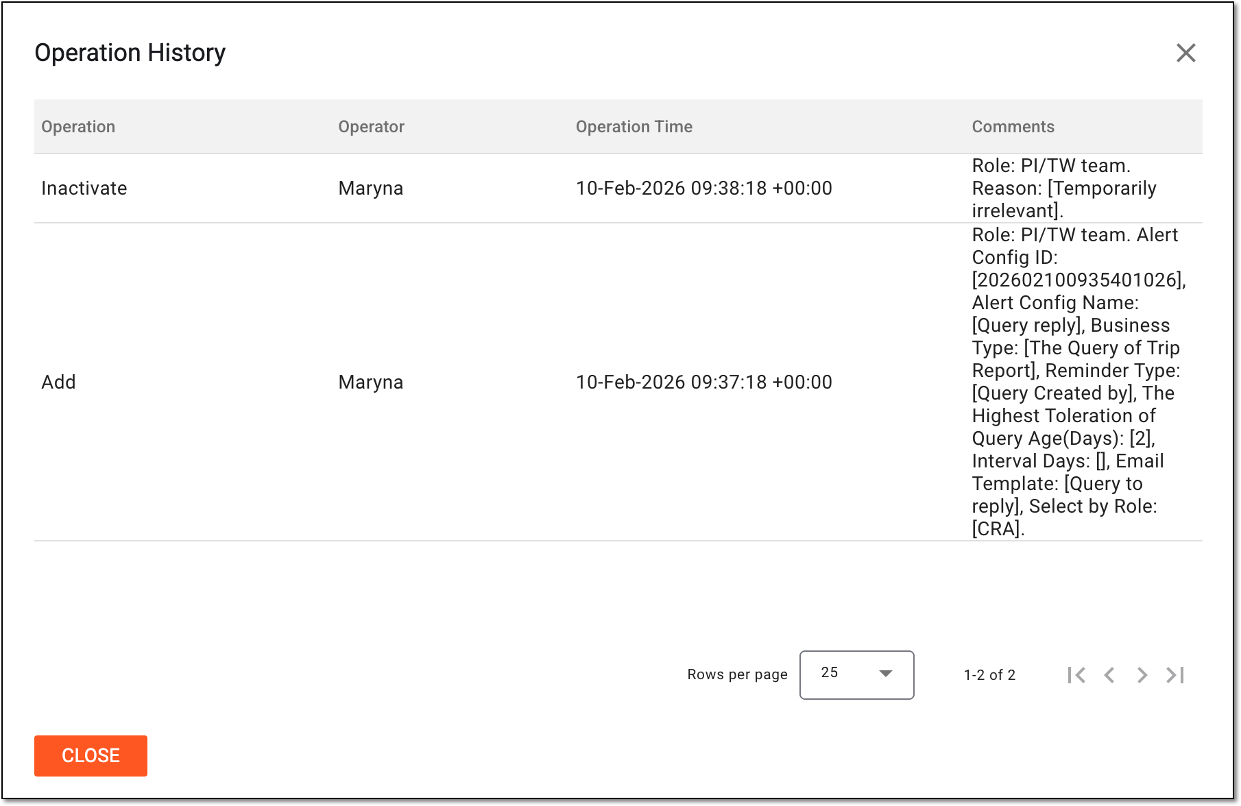 Analyzing operation history for query reminder