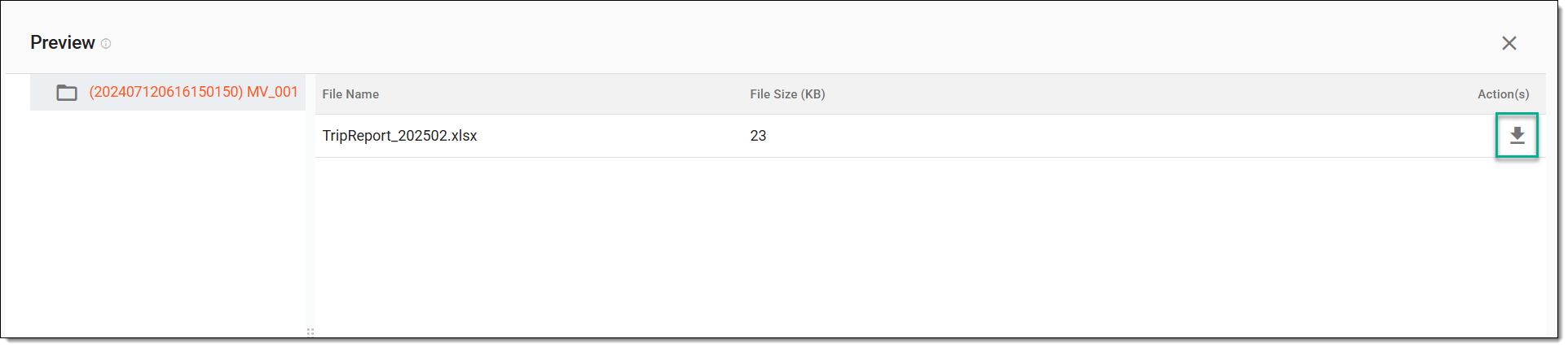Previewing and downloading trip report addendum