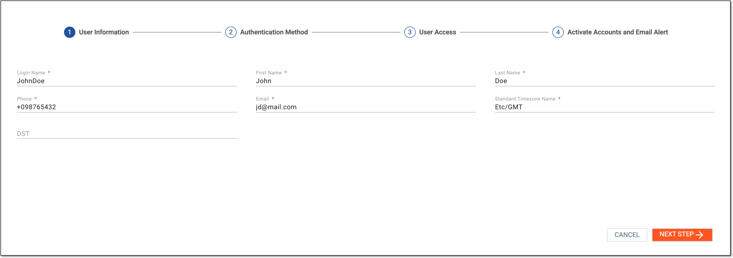 Providing user information