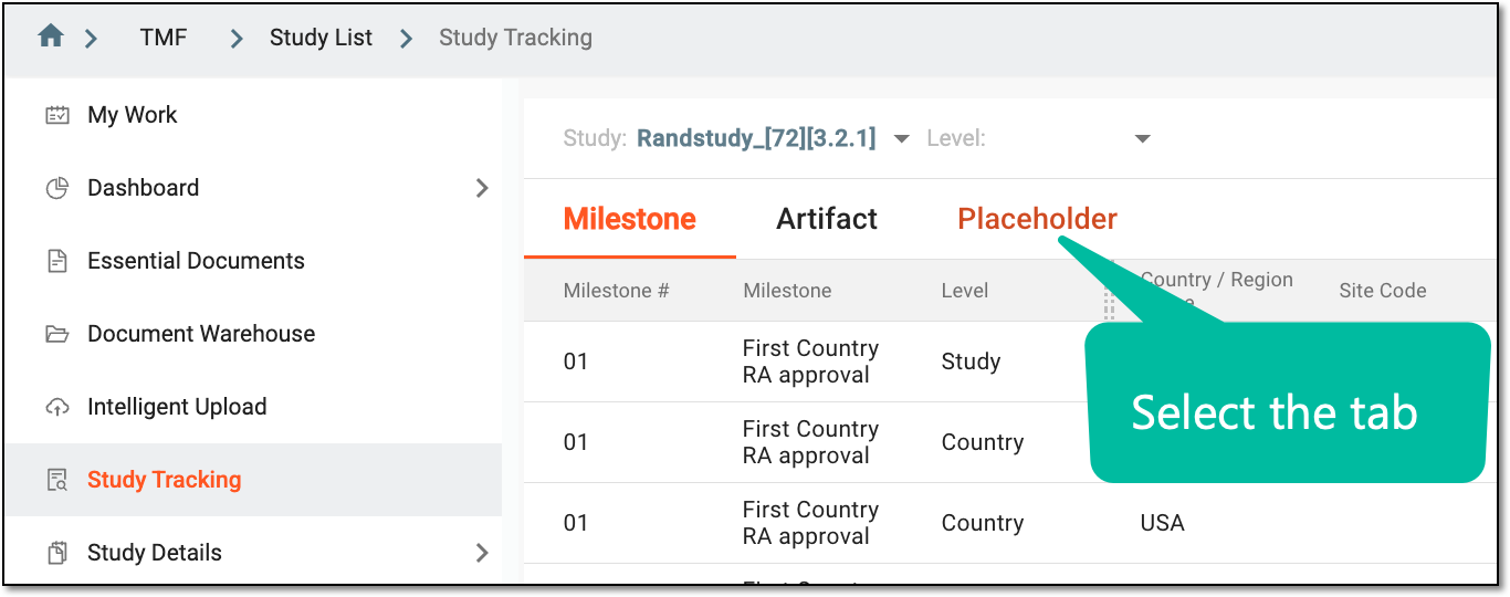 Accessing placeholders
