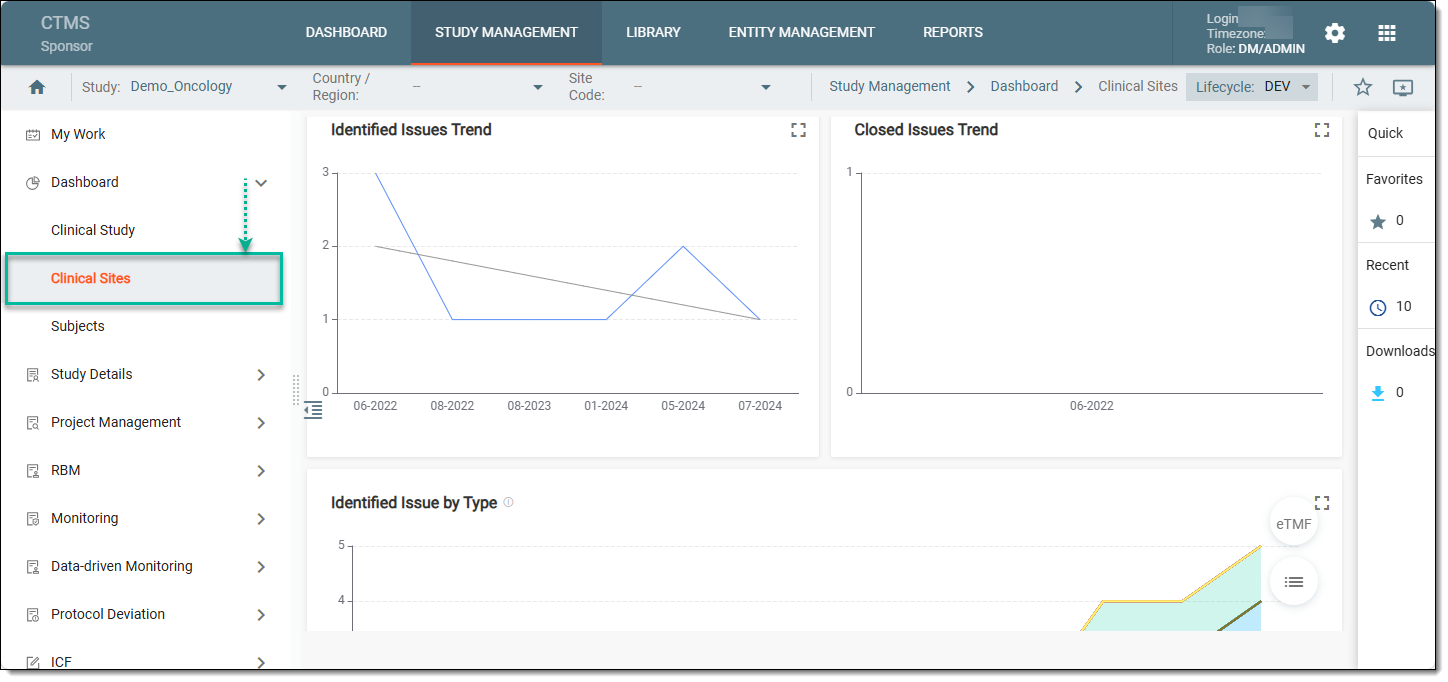 Accessing clinical study dashboards