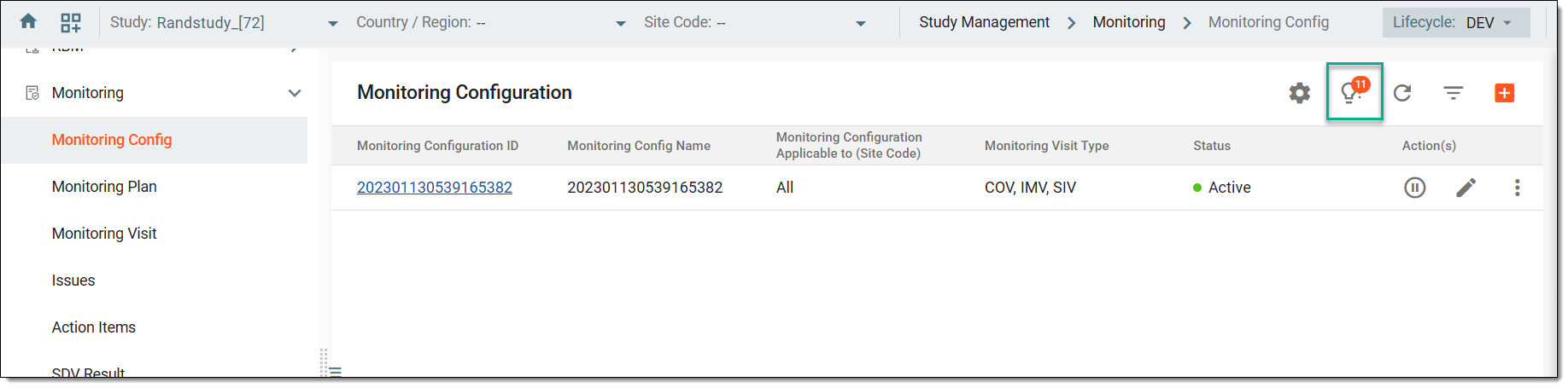Selecting exception items option