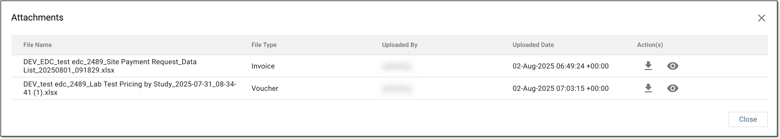 Accessing payment request attachments