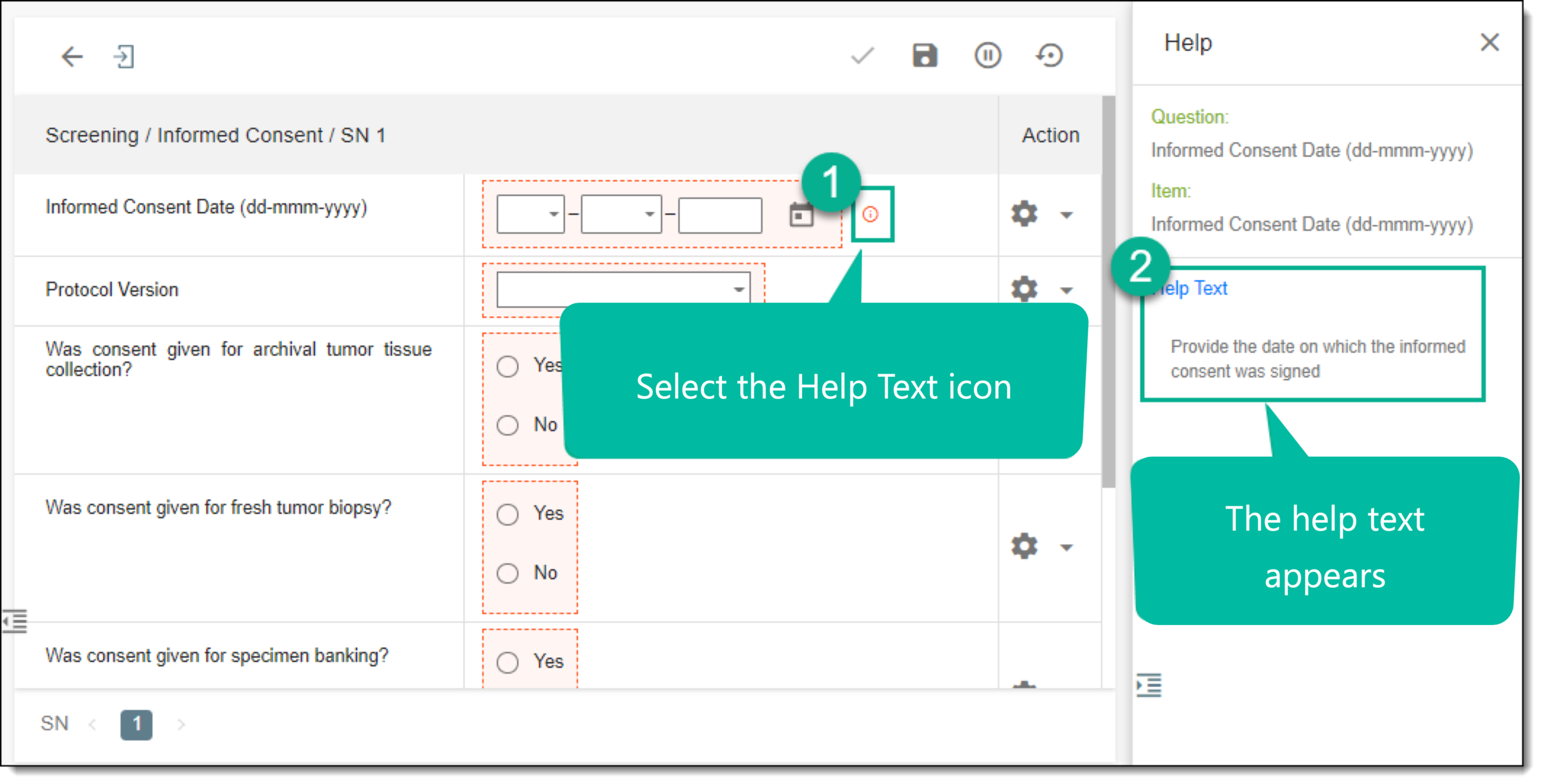 Viewing help text