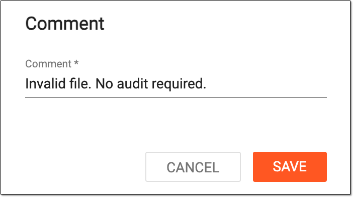 Commenting on file audit termination