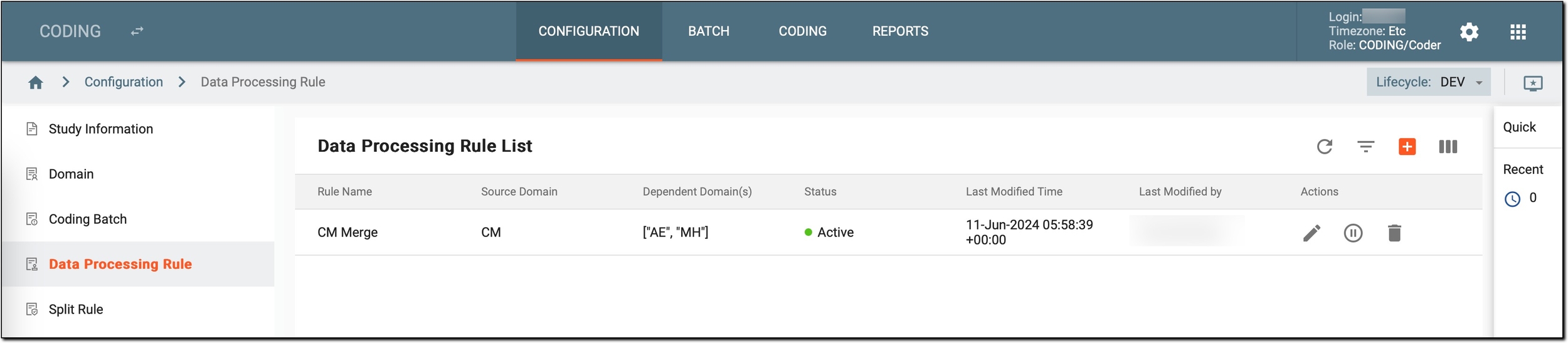 Reviewing configured data processing rules