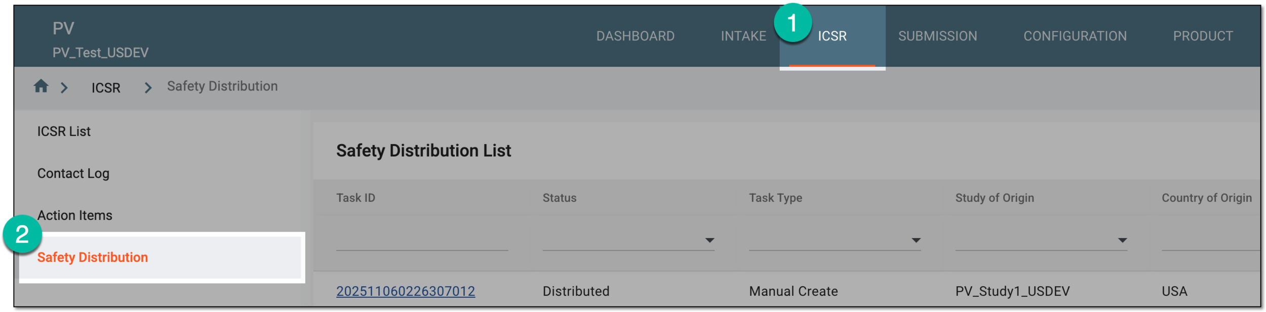 Accessing safety distribution