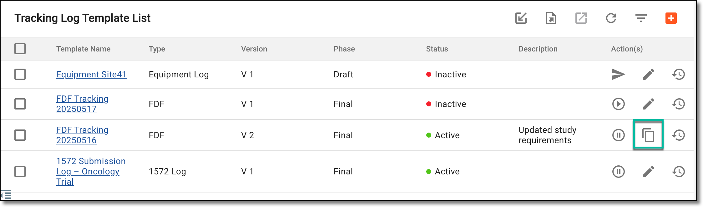 Selecting to create new version