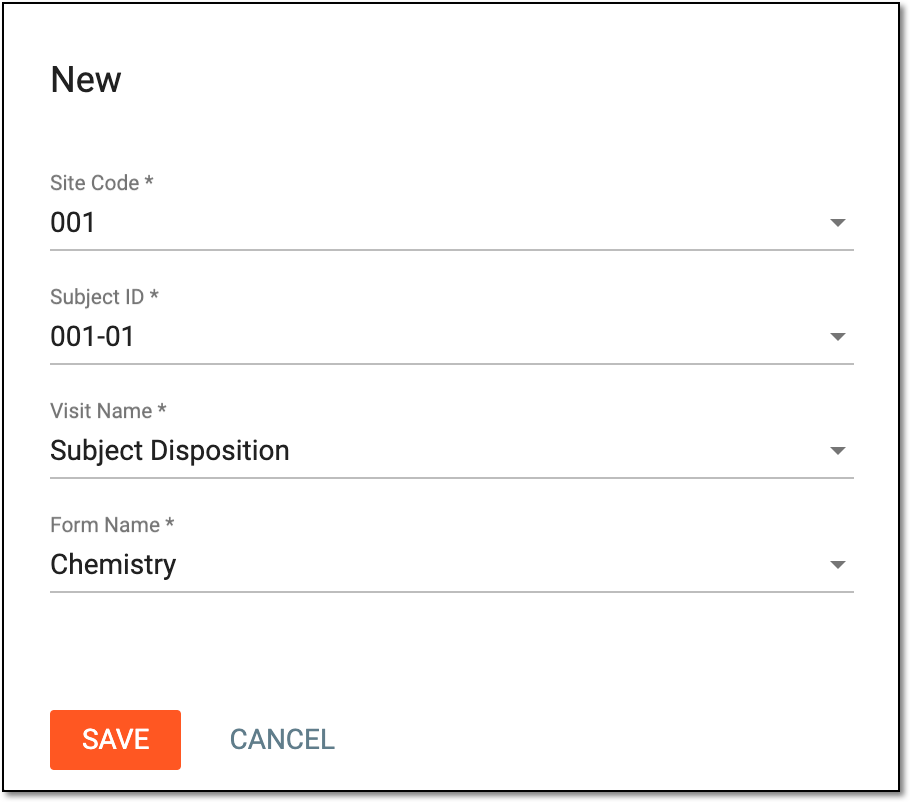 Adding new SDV result record