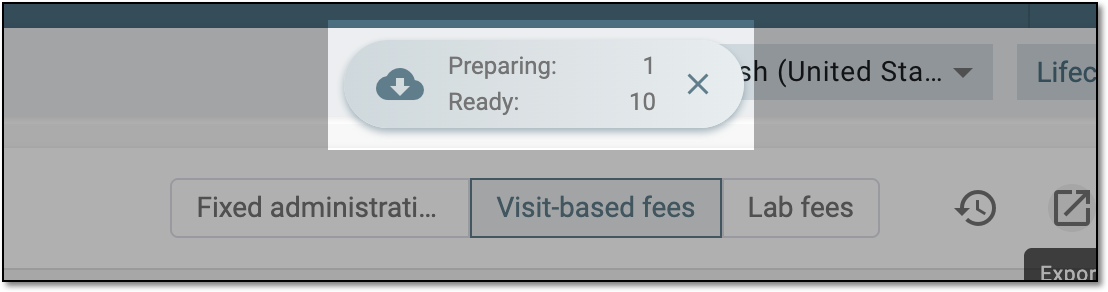 Downloads widget for payable item list