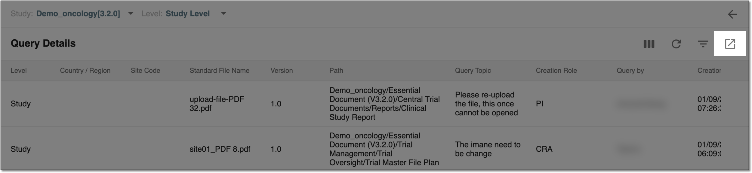 Exporting query details data