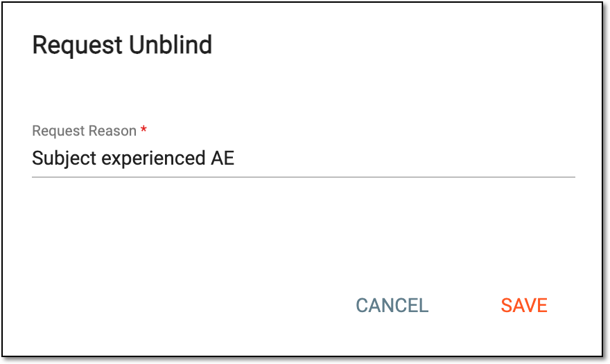 Providing reason for subject unblind request