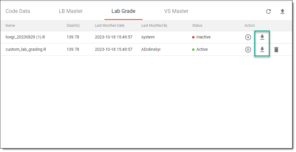 Exporting lab grading script