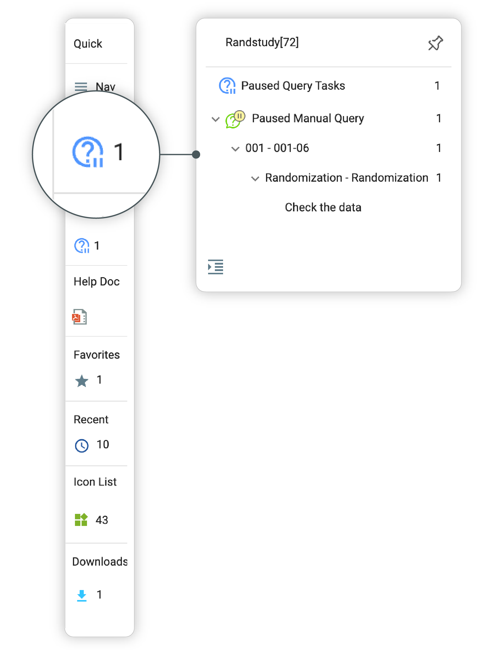 Expanding Tasks panel
