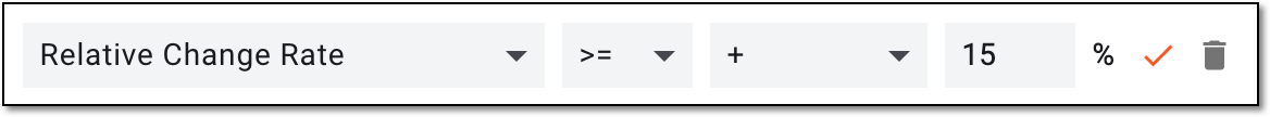 Setting relative change rate condition