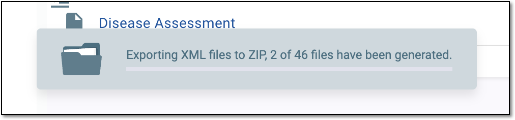 Export progress widget