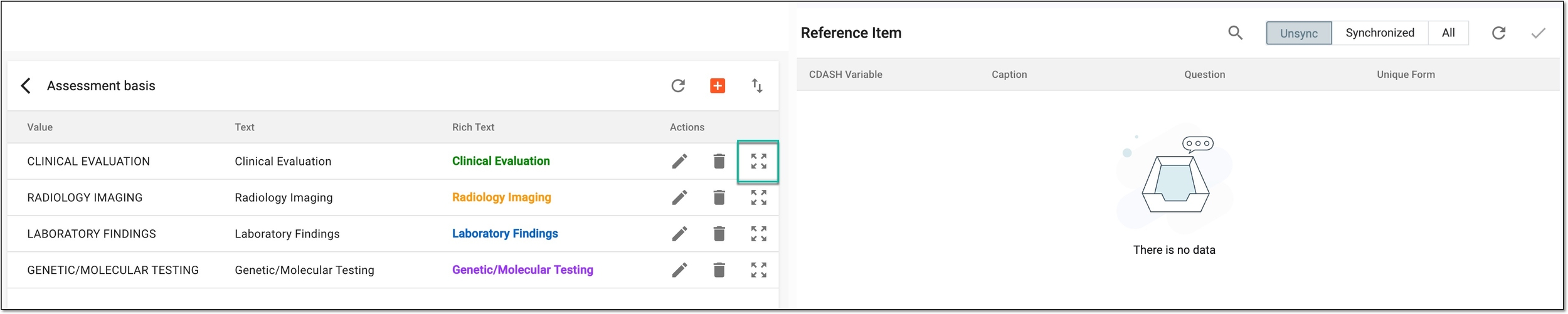 Moving codelist item