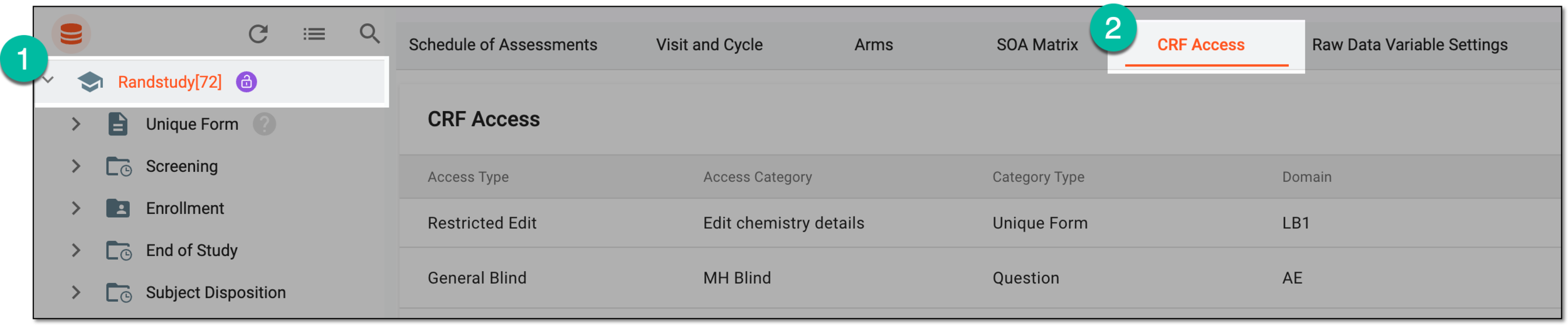 Going to access category list