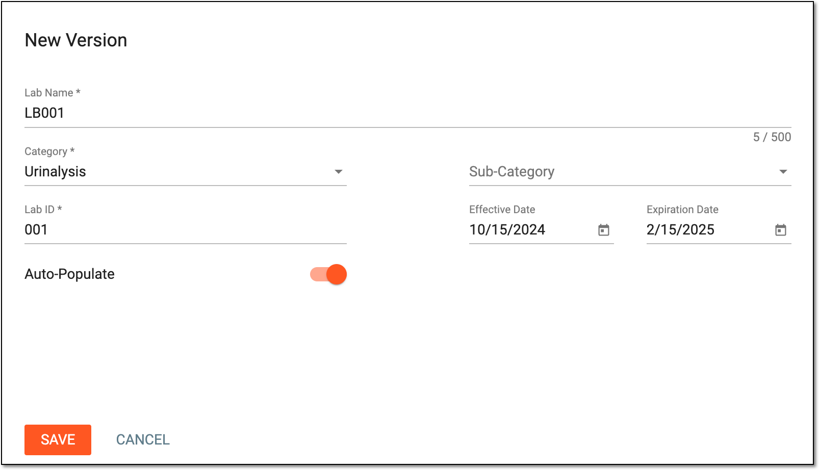 Configuring new normal range version