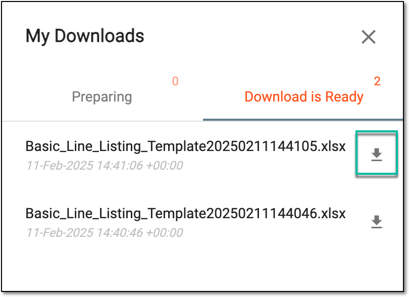 Downloading exported line listing report